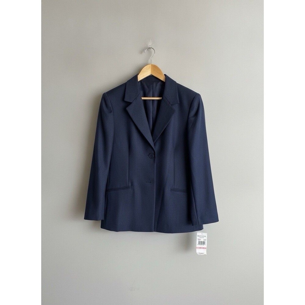 Alfred Dunner Skirt Suit Sz 10 Blue Pockets Elastic Waist Lightweight Unlined